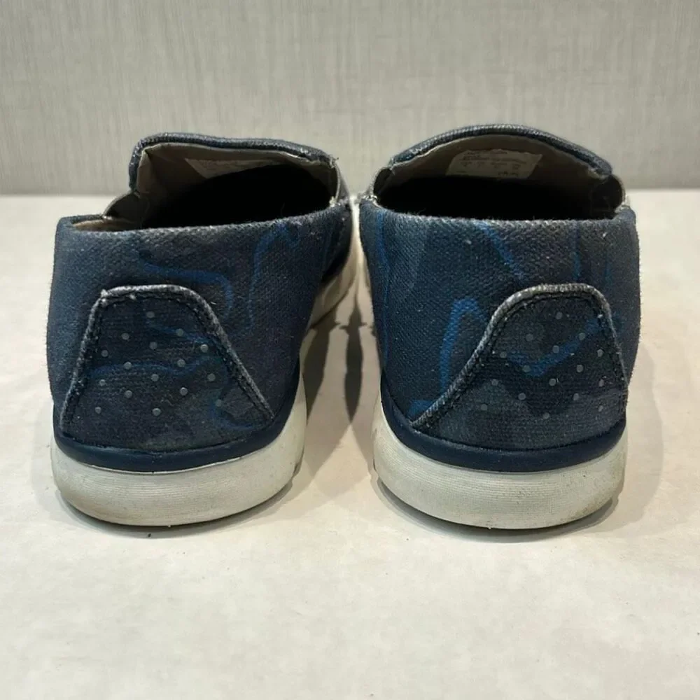 HUK Mens Brewster Slip On Shoes Boat Loafers Blue PEI Canvas Sz 8